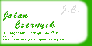 jolan csernyik business card